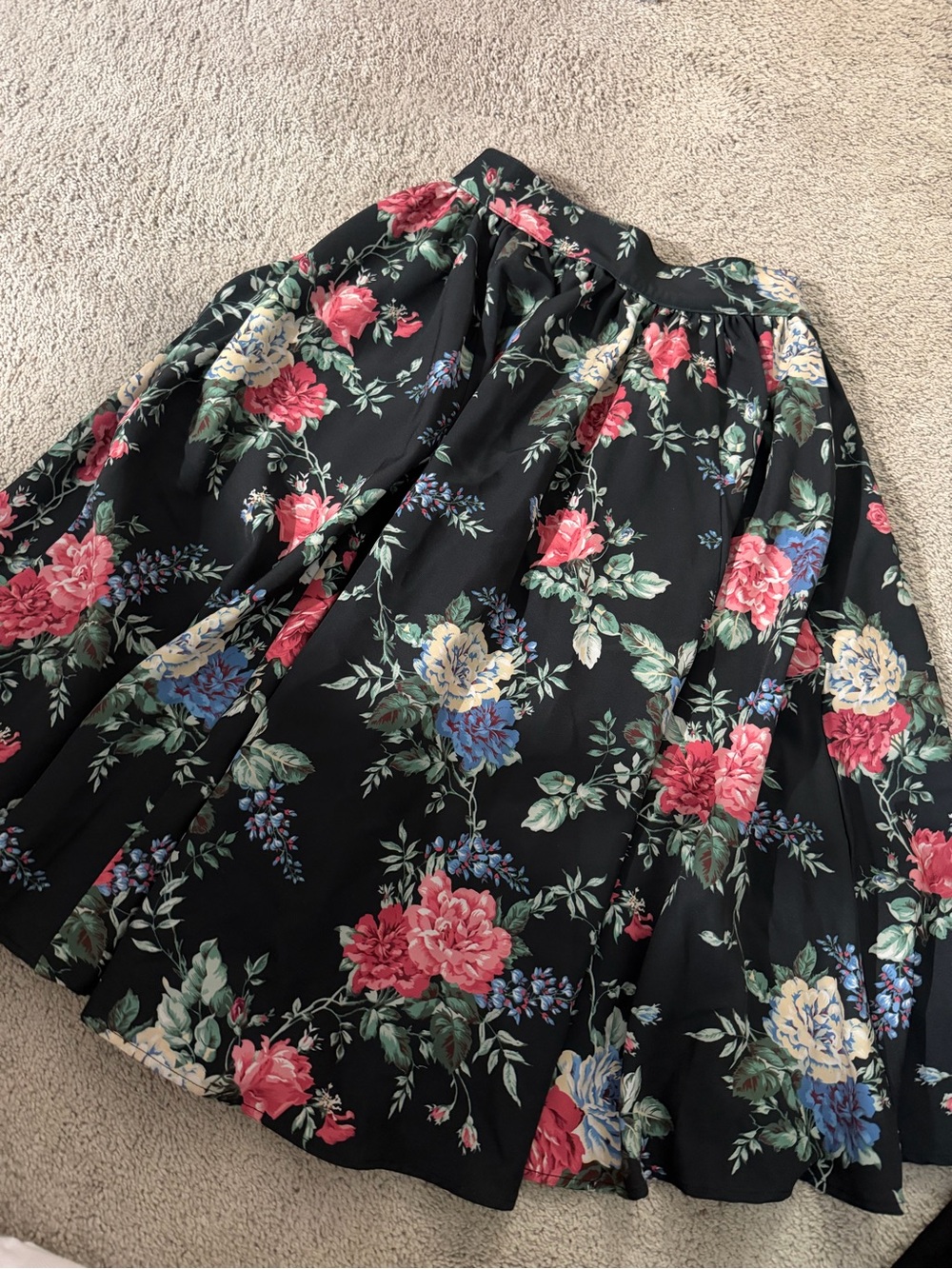 VIXEN by Micheline Pitt Black Floral Skirt